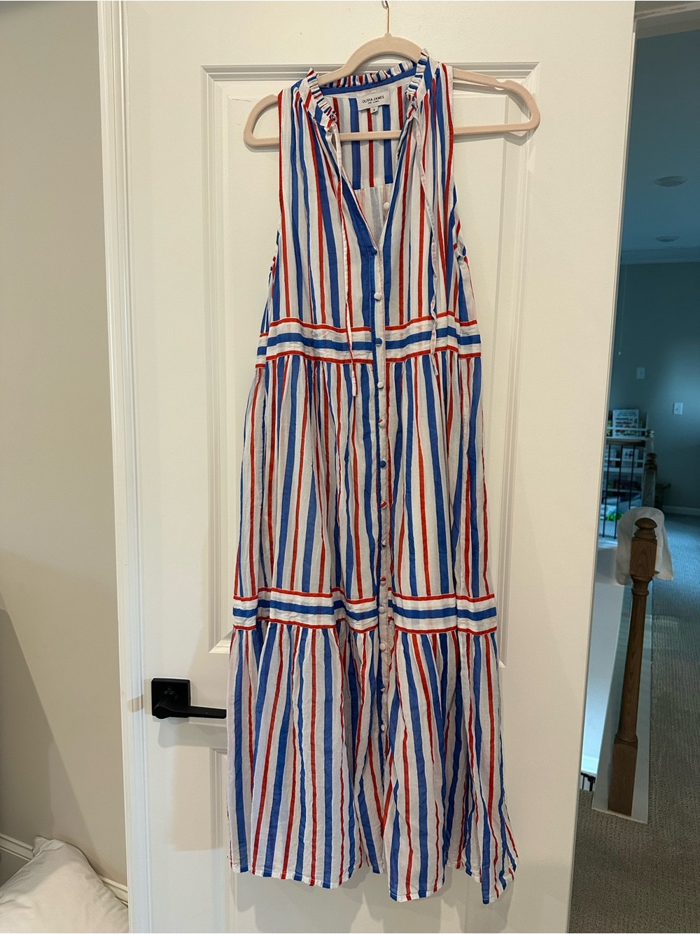 Olivia James Maxi Dress - Red, White, & Blue Striped